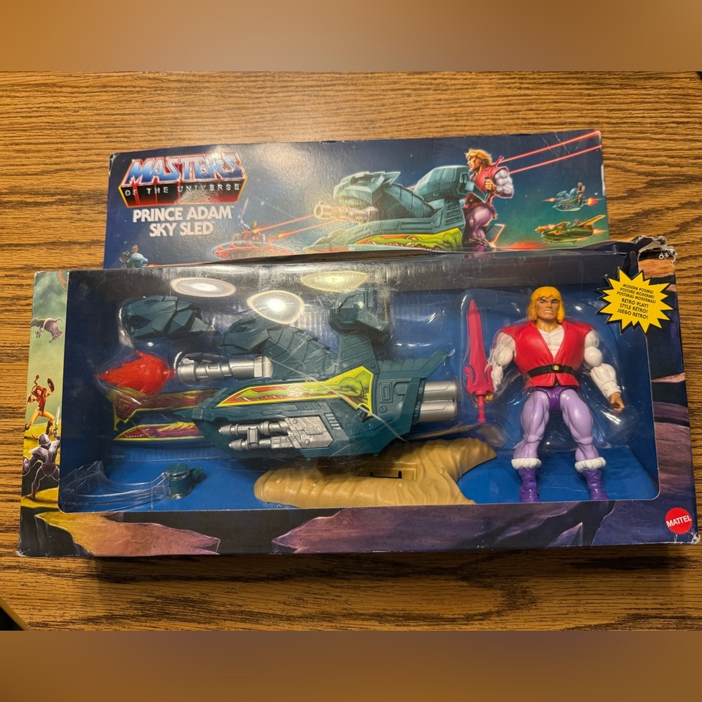 MATTEL Masters of the Universe Prince Adam Sky Sled Toy GPP30 New - Damaged Box